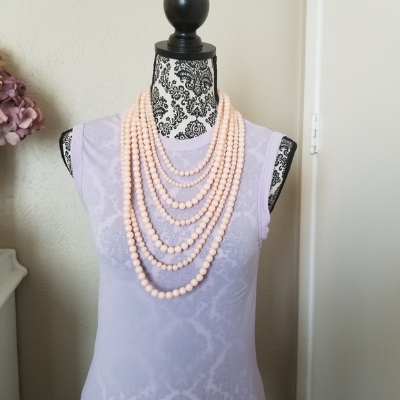 BaubleBar Multi Strand Layered Necklace in Soft Coral - Picture 8 of 13